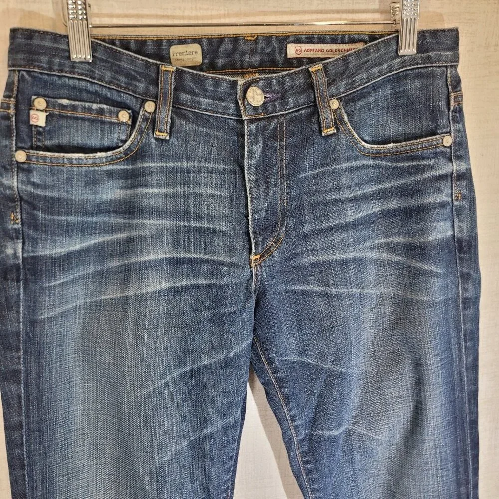 Ag Adriano Goldschmied Jeans Womens 29R 31x33 Blue Skinny Straight Denim Stretch - Picture 7 of 12